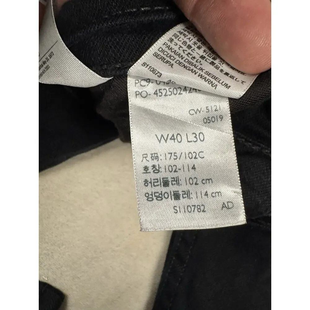Levi’s 514 Straight Fit Black Jeans Men’s 40x30 Stretch Denim Pants